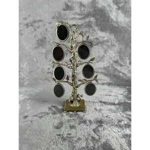 Burnes Of Boston Vintage Brass Family Tree Photo Frame Oval Shaped Frames